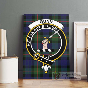 Gunn Modern Tartan Canvas Print Wall Art with Family Crest