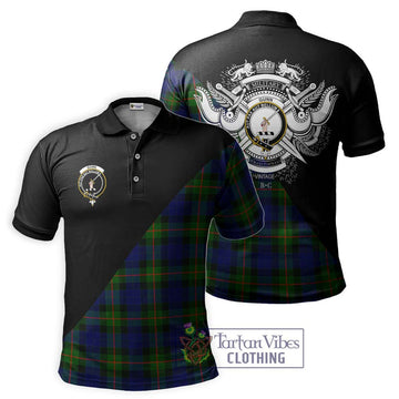 Gunn Modern Tartan Polo Shirt with Family Crest and Military Logo Style