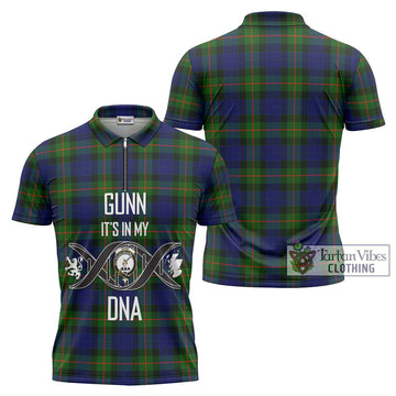 Gunn Modern Tartan Zipper Polo Shirt with Family Crest DNA In Me Style