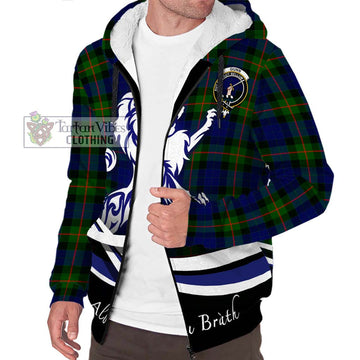 Gunn Modern Tartan Sherpa Hoodie with Alba Gu Brath Regal Lion Emblem