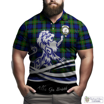 Gunn Modern Tartan Polo Shirt with Alba Gu Brath Regal Lion Emblem