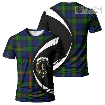 Gunn Modern Tartan T-Shirt with Family Crest Circle Style