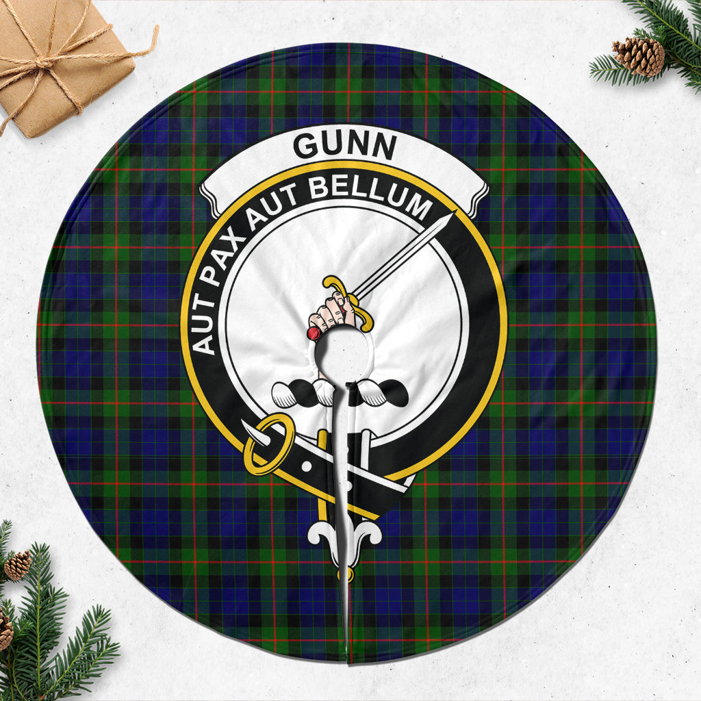 Gunn Modern Tartan Christmas Tree Skirt with Family Crest - Tartanvibesclothing