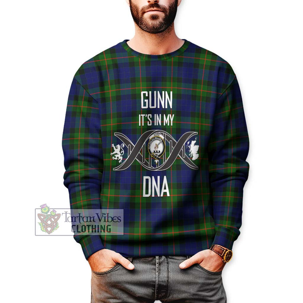 Gunn Modern Tartan Sweatshirt with Family Crest DNA In Me Style Unisex - Tartanvibesclothing Shop