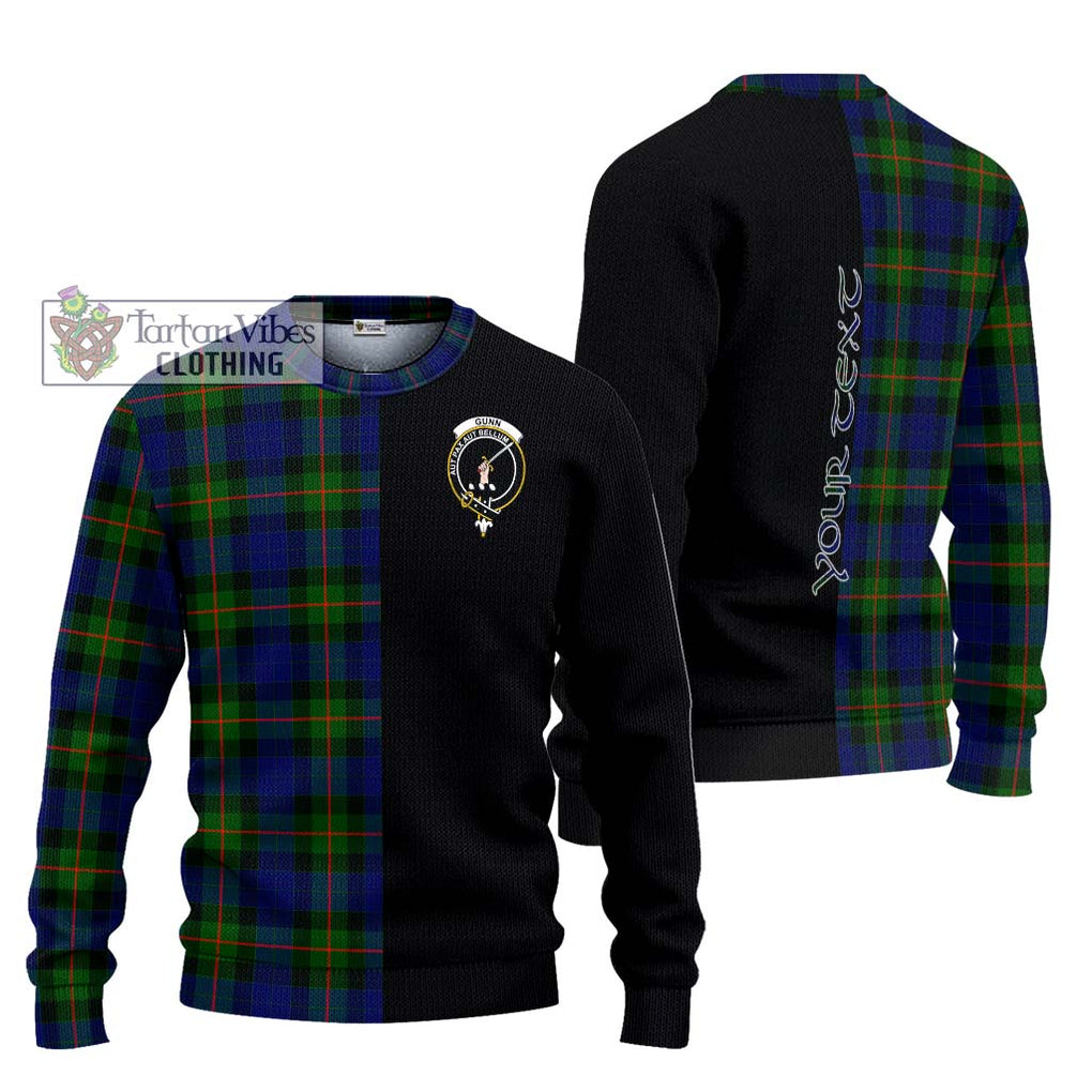 Gunn Modern Tartan Knitted Sweater with Family Crest and Half Of Me Style Unisex - Tartanvibesclothing Shop