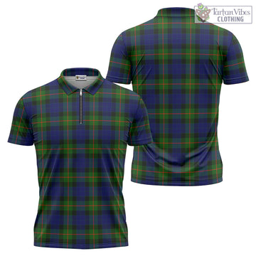 Gunn Modern Tartan Zipper Polo Shirt