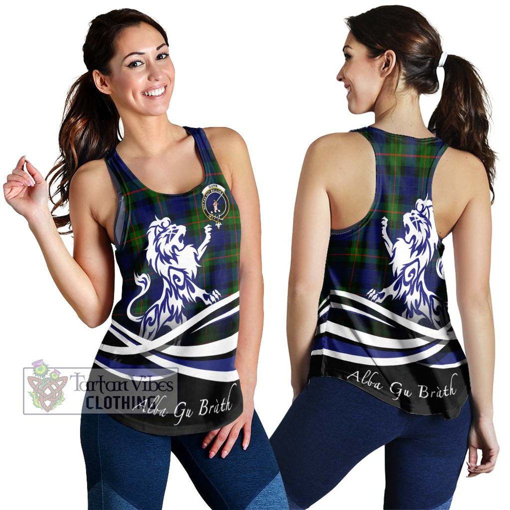 Gunn Modern Tartan Women's Racerback Tanks with Alba Gu Brath Regal Lion Emblem 4XL - Tartanvibesclothing Shop