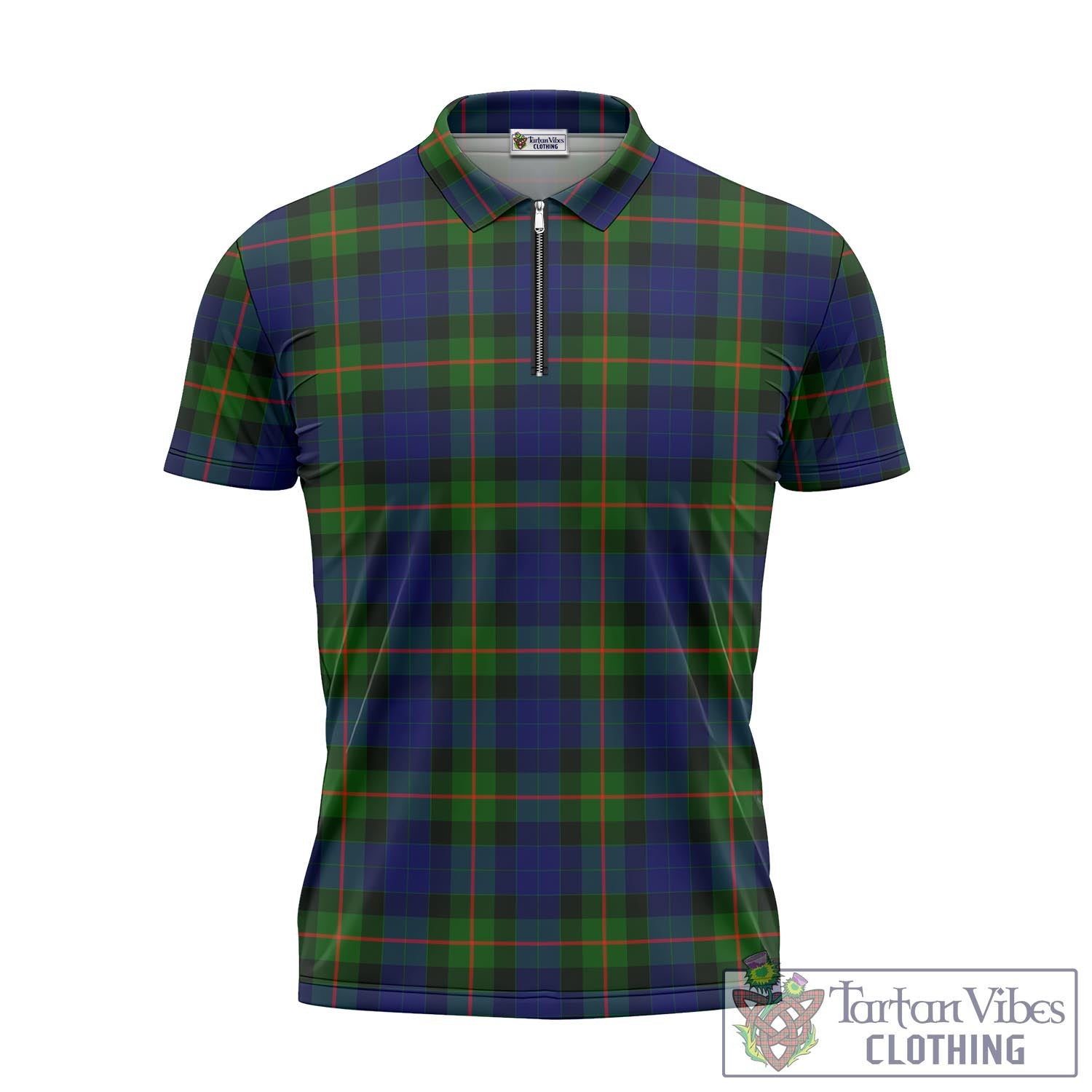 Tartan Vibes Clothing Gunn Modern Tartan Zipper Polo Shirt