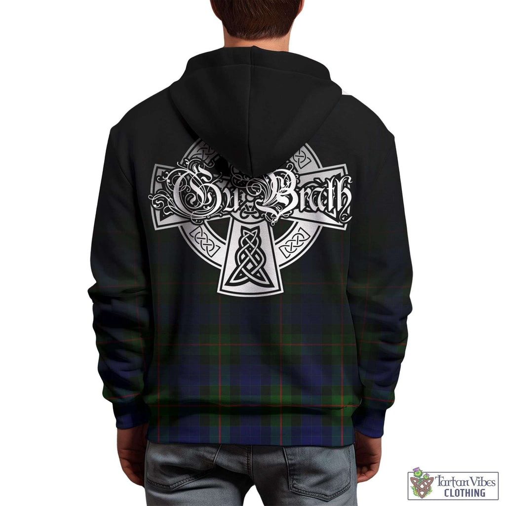 Tartan Vibes Clothing Gunn Modern Tartan Hoodie Featuring Alba Gu Brath Family Crest Celtic Inspired