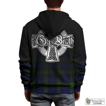 Gunn Modern Tartan Hoodie Featuring Alba Gu Brath Family Crest Celtic Inspired