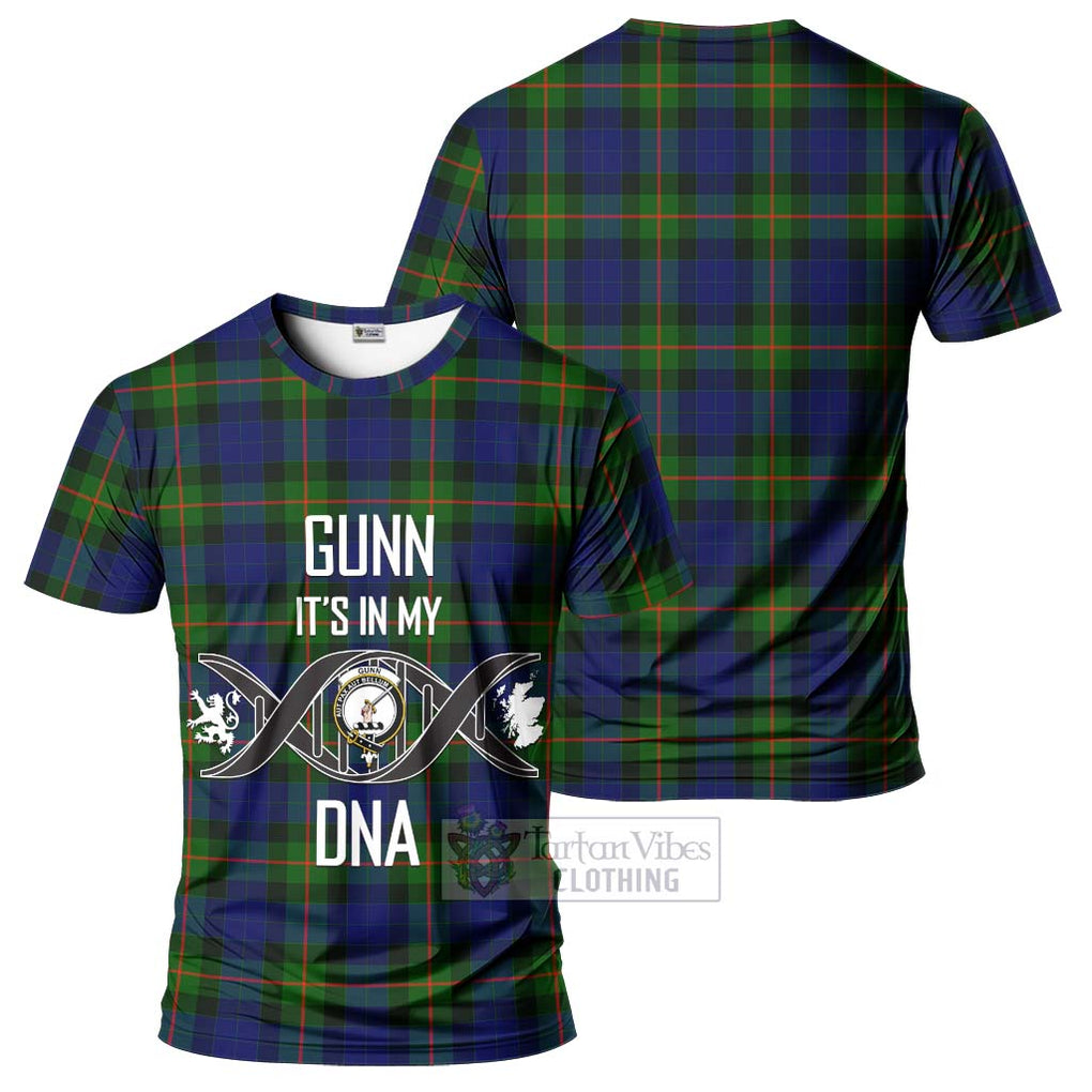 Gunn Modern Tartan T-Shirt with Family Crest DNA In Me Style - Tartan Vibes Clothing