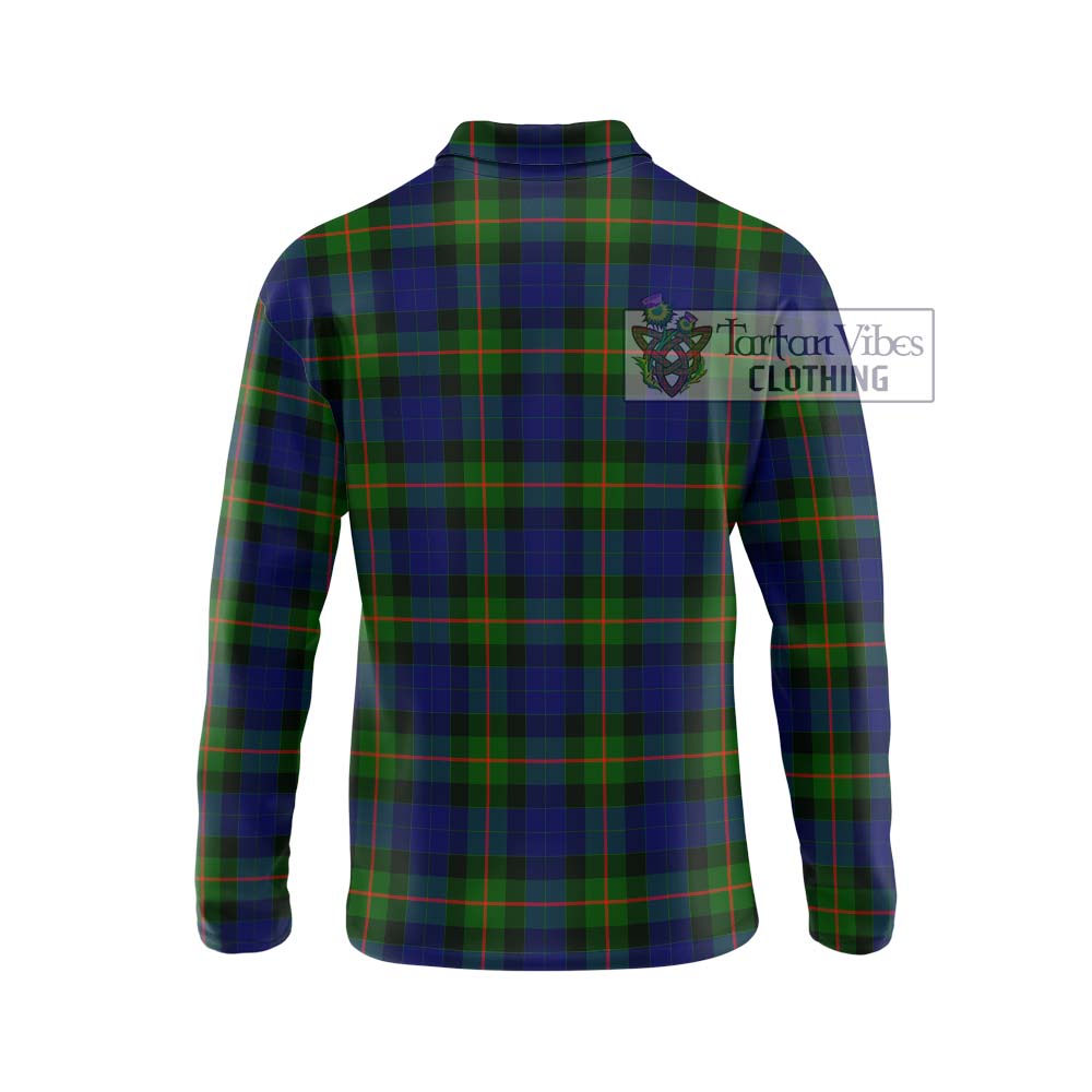 Gunn Modern Tartan Long Sleeve Polo Shirt with Family Crest DNA In Me Style - Tartanvibesclothing Shop