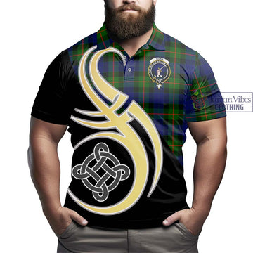 Gunn Modern Tartan Polo Shirt with Family Crest and Celtic Symbol Style