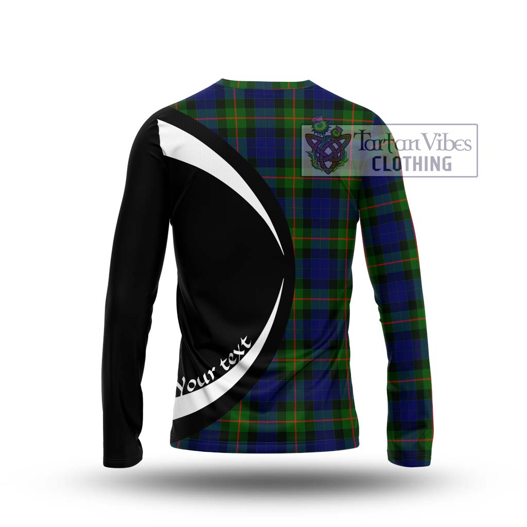 Gunn Modern Tartan Long Sleeve T-Shirt with Family Crest Circle Style - Tartan Vibes Clothing