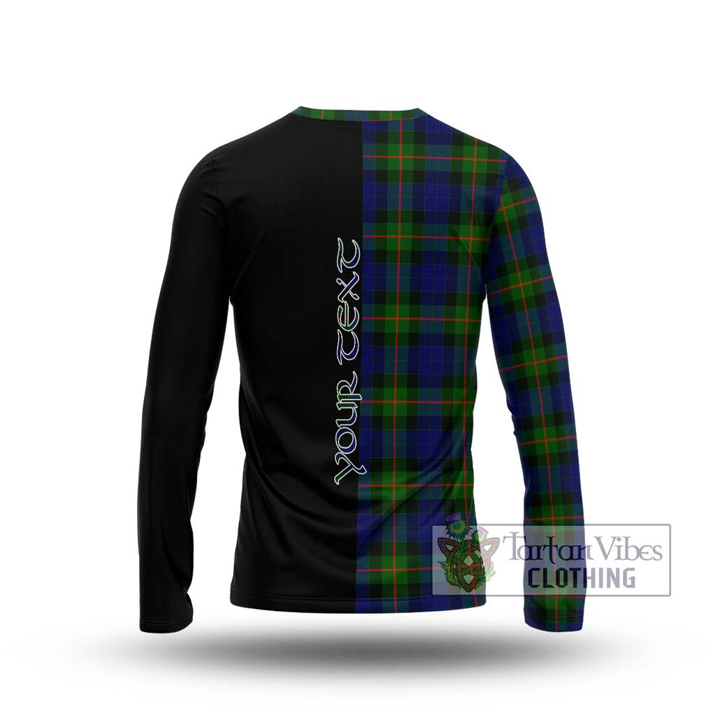 Gunn Modern Tartan Long Sleeve T-Shirt with Family Crest and Half Of Me Style - Tartanvibesclothing Shop