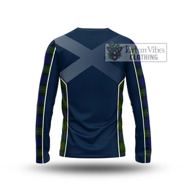 Gunn Modern Tartan Long Sleeve T-Shirt with Family Crest and Lion Rampant Vibes Sport Style