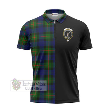 Gunn Modern Tartan Zipper Polo Shirt with Family Crest and Half Of Me Style