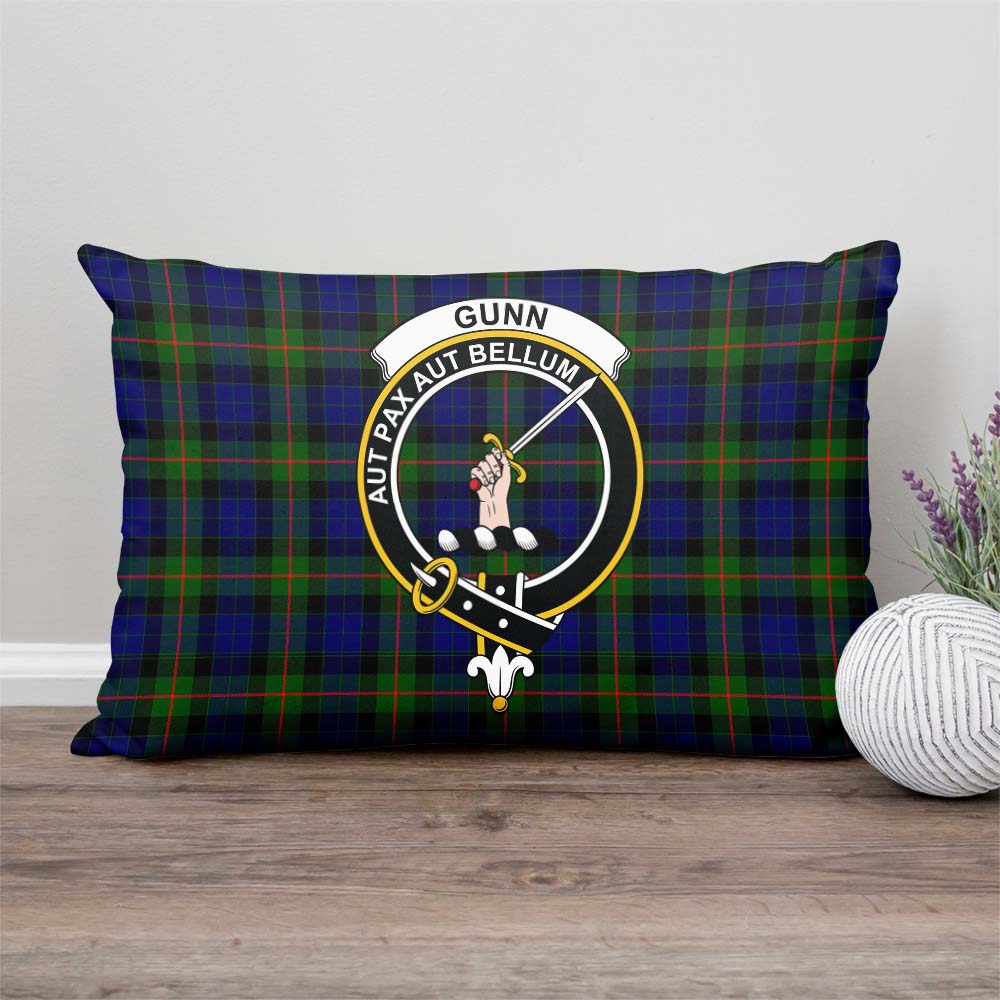 Gunn Modern Tartan Pillow Cover with Family Crest Rectangle Pillow Cover - Tartanvibesclothing