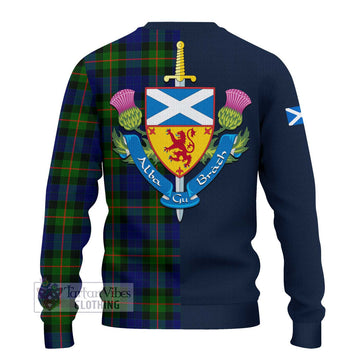 Gunn Modern Tartan Ugly Sweater with Scottish Lion Royal Arm Half Style