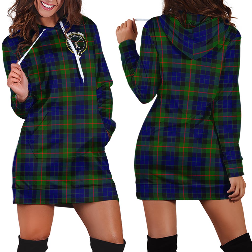 Gunn Modern Tartan Hoodie Dress with Family Crest - Tartan Vibes Clothing