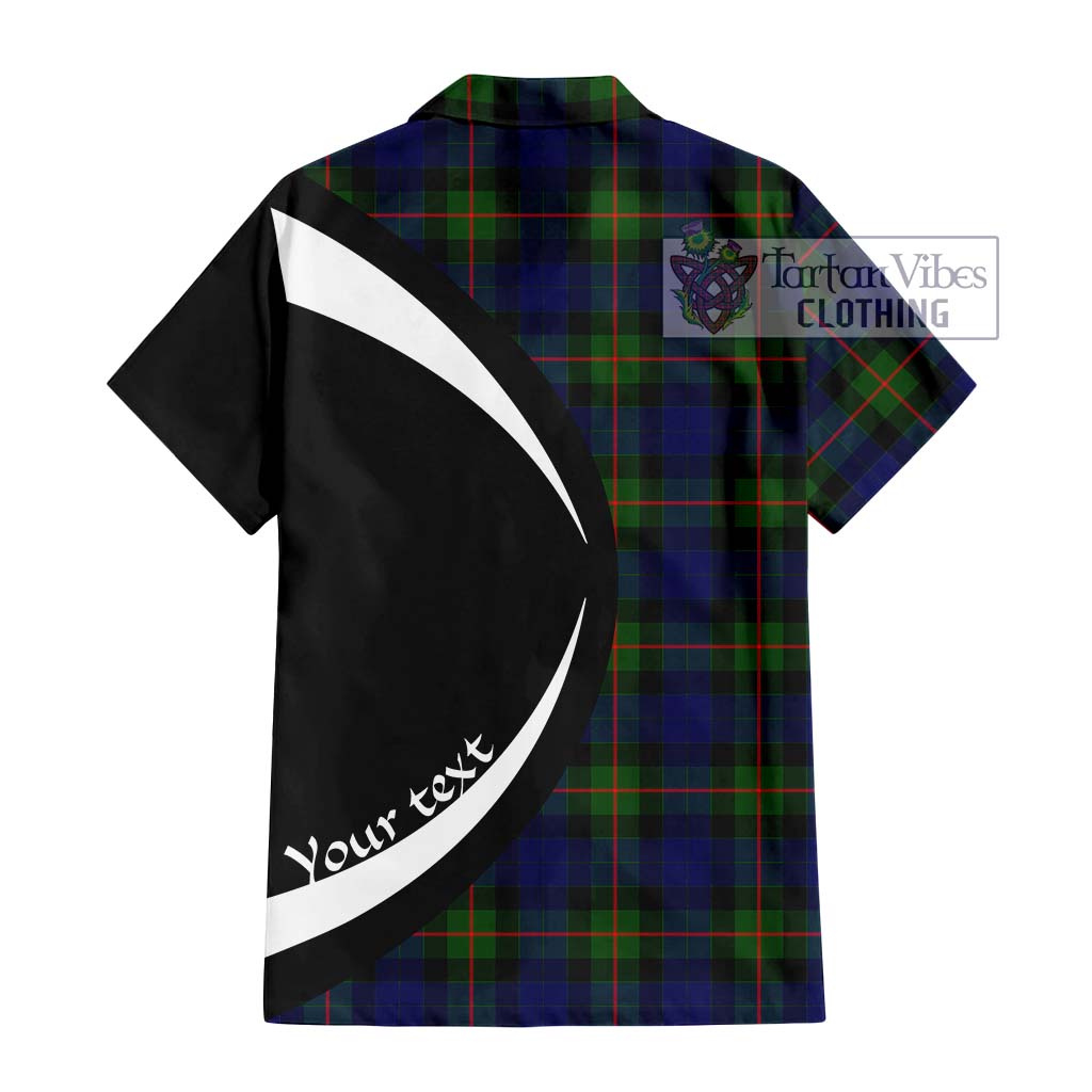 Gunn Modern Tartan Short Sleeve Button Up with Family Crest Circle Style - Tartan Vibes Clothing