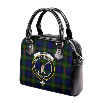 Gunn Modern Tartan Shoulder Handbags with Family Crest