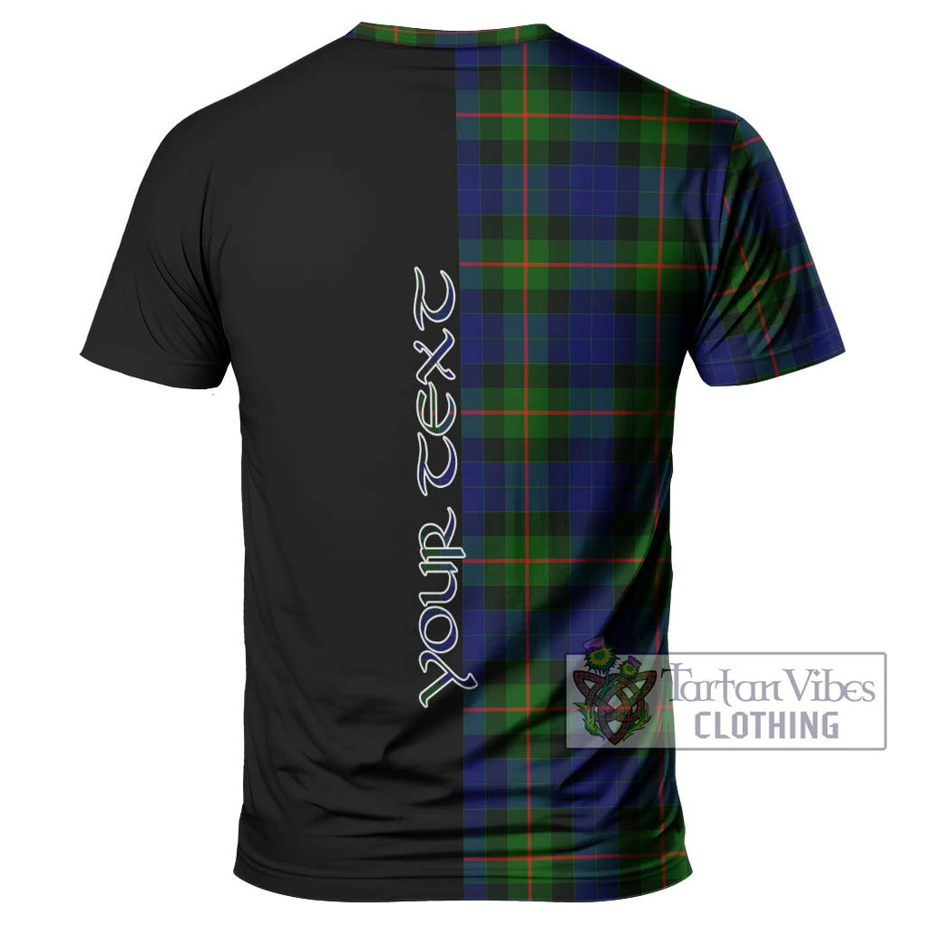 Gunn Modern Tartan T-Shirt with Family Crest and Half Of Me Style - Tartanvibesclothing Shop