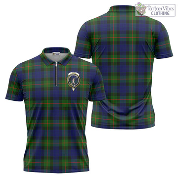 Gunn Modern Tartan Zipper Polo Shirt with Family Crest