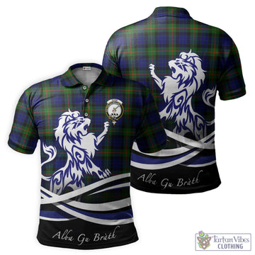 Gunn Modern Tartan Polo Shirt with Alba Gu Brath Regal Lion Emblem