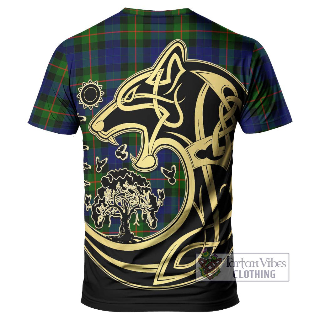 Gunn Modern Tartan T-Shirt with Family Crest Celtic Wolf Style - Tartan Vibes Clothing