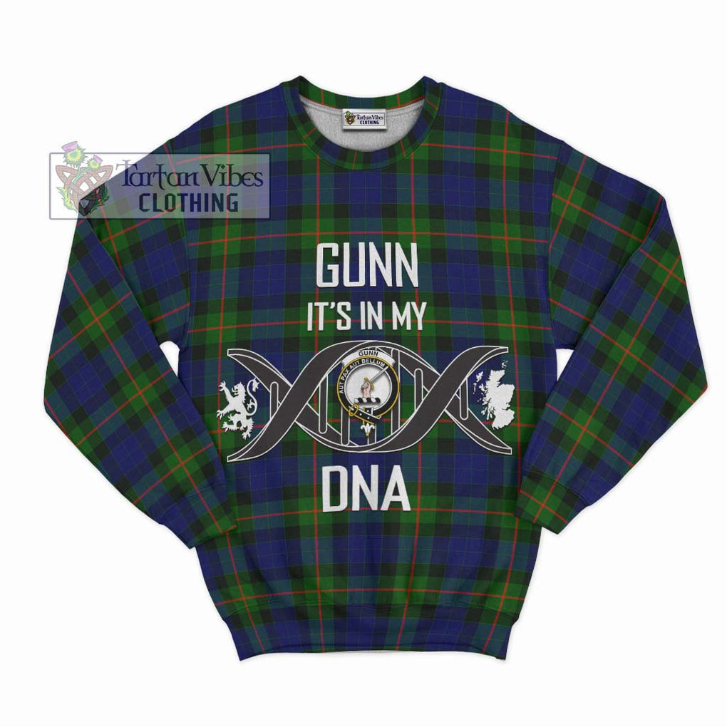 Gunn Modern Tartan Sweatshirt with Family Crest DNA In Me Style - Tartanvibesclothing Shop