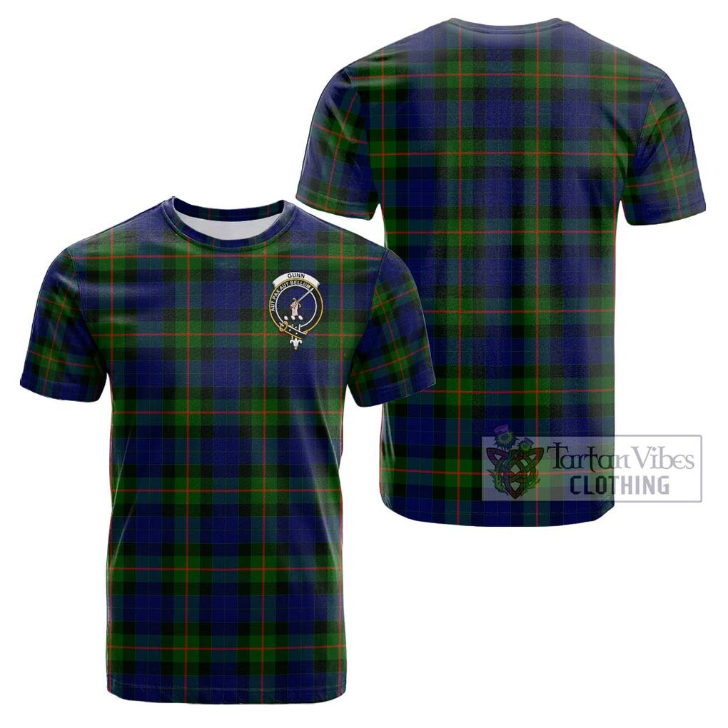 Gunn Modern Tartan Cotton T-Shirt with Family Crest Kid's Shirt - Tartanvibesclothing Shop