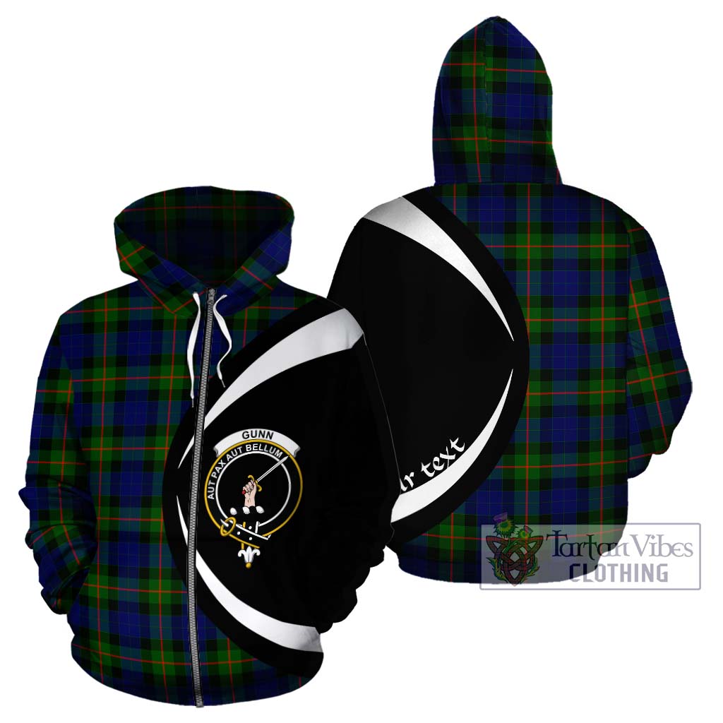 Tartan Vibes Clothing Gunn Modern Tartan Hoodie with Family Crest Circle Style