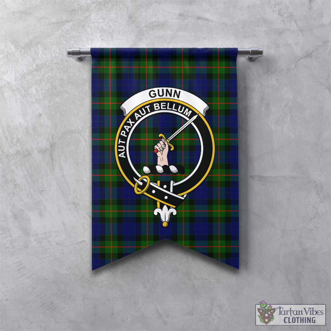 Tartan Vibes Clothing Gunn Modern Tartan Gonfalon, Tartan Banner with Family Crest