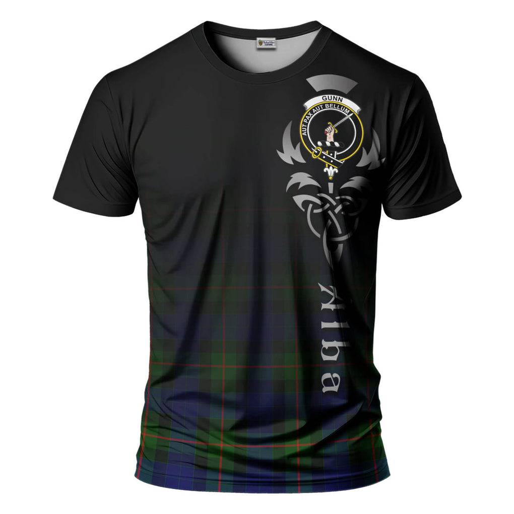 Tartan Vibes Clothing Gunn Modern Tartan T-Shirt Featuring Alba Gu Brath Family Crest Celtic Inspired