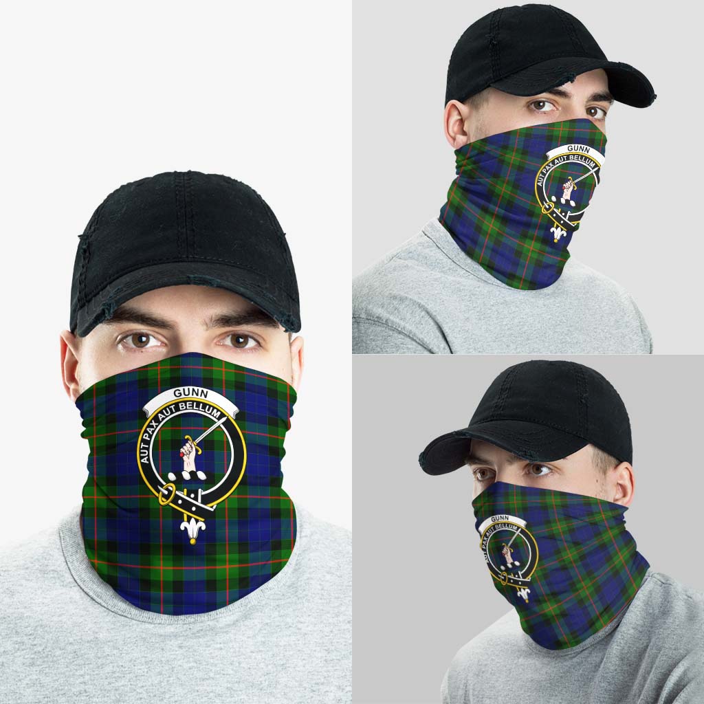 Gunn Modern Tartan Neck Gaiters, Tartan Bandanas, Tartan Head Band with Family Crest