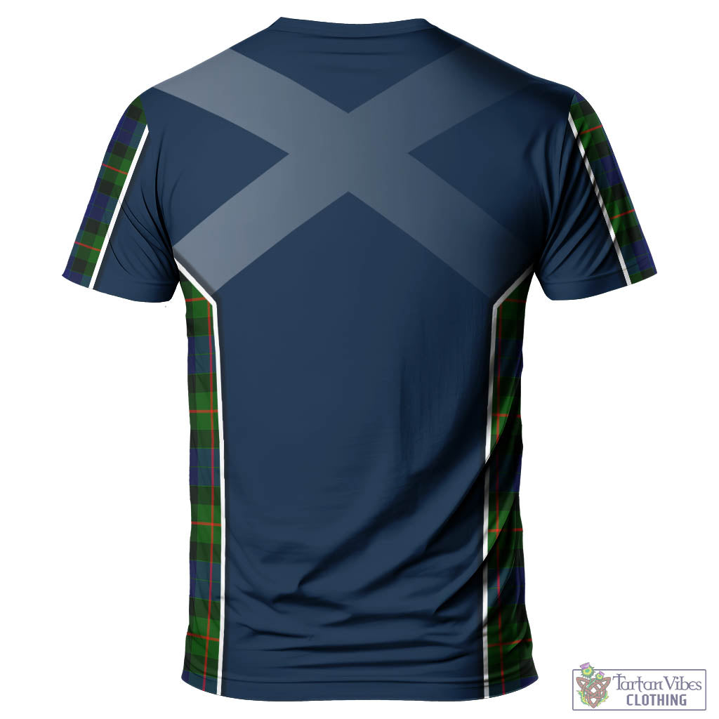 Tartan Vibes Clothing Gunn Modern Tartan T-Shirt with Family Crest and Scottish Thistle Vibes Sport Style