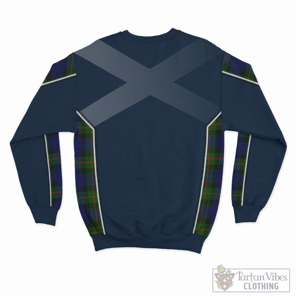 Tartan Vibes Clothing Gunn Modern Tartan Sweatshirt with Family Crest and Scottish Thistle Vibes Sport Style