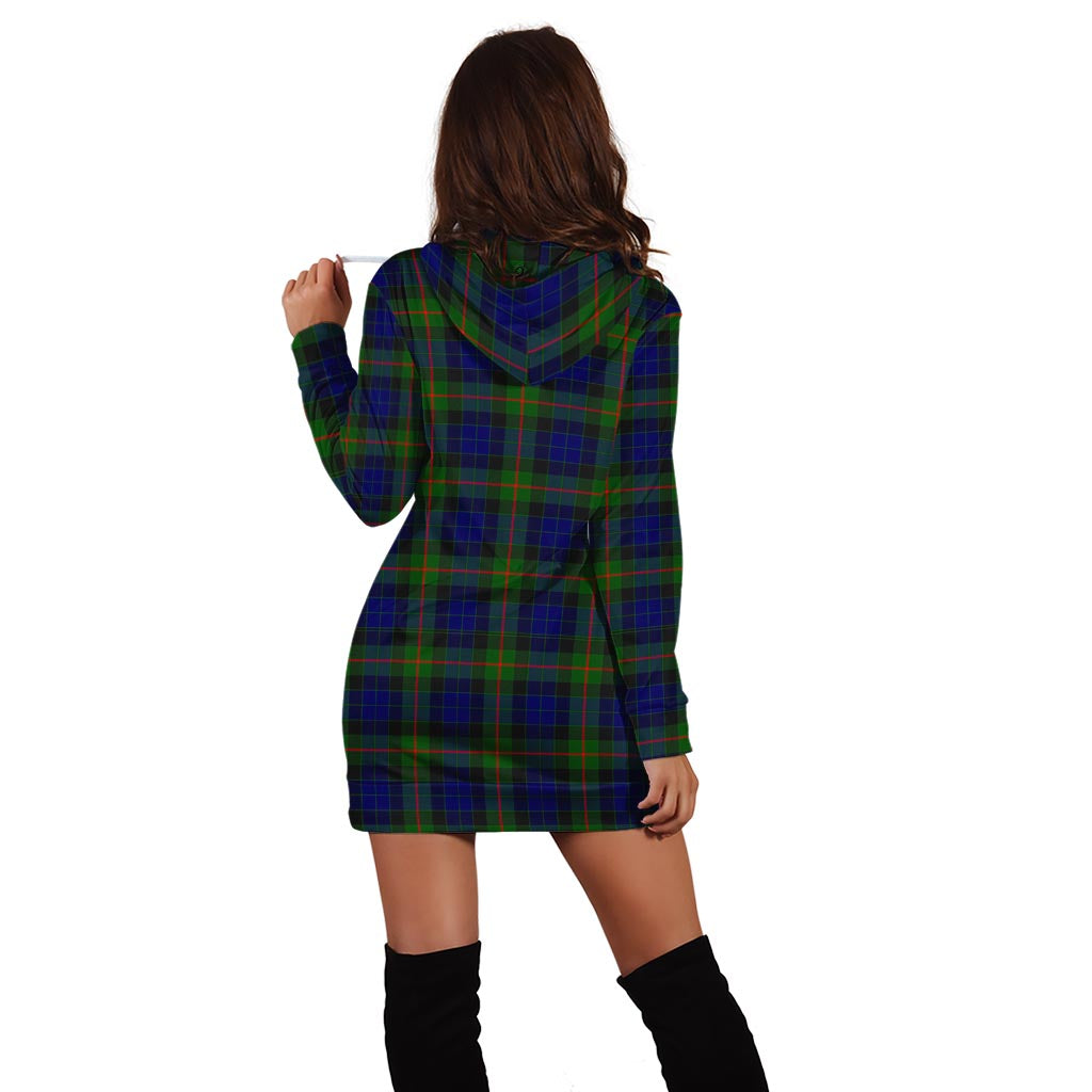 Gunn Modern Tartan Hoodie Dress with Family Crest - Tartan Vibes Clothing