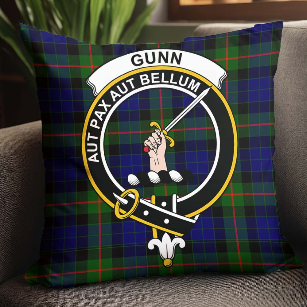 Gunn Modern Tartan Pillow Cover with Family Crest - Tartanvibesclothing