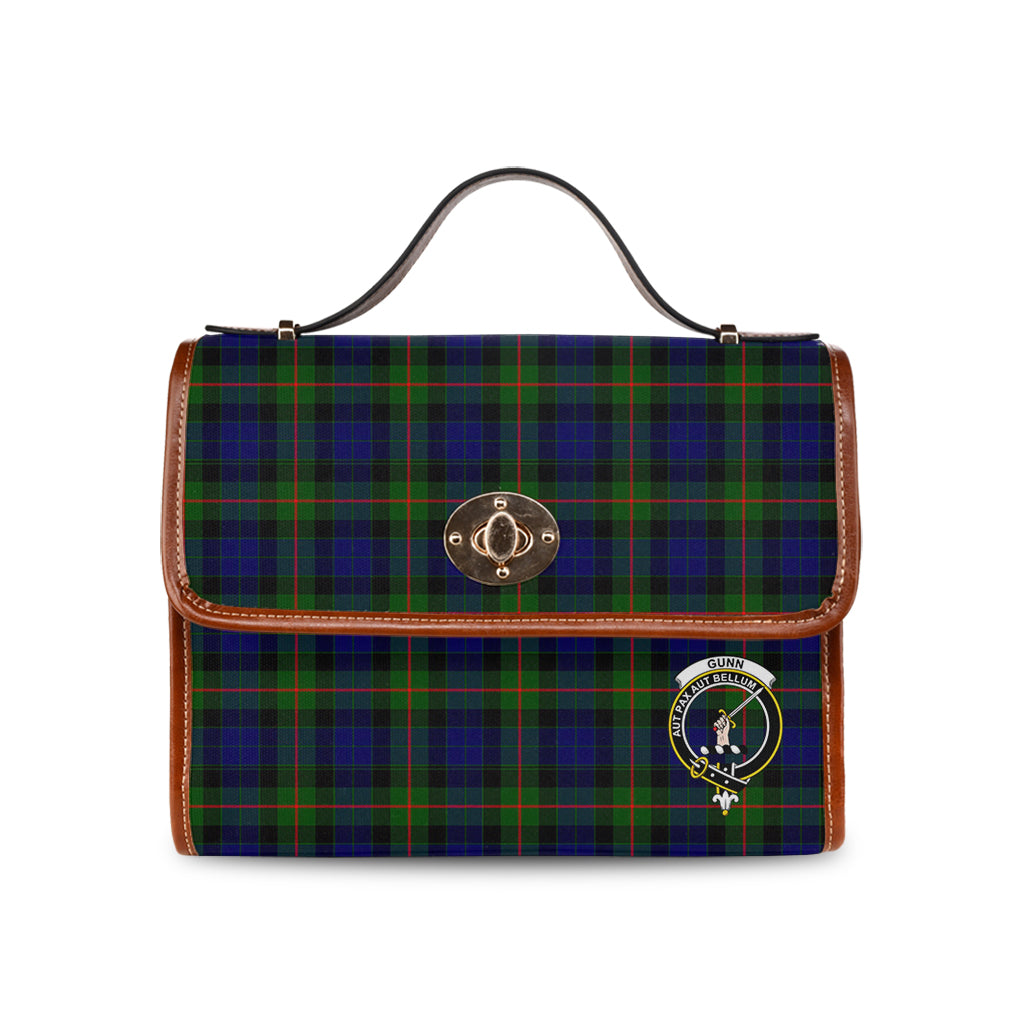 gunn-modern-tartan-leather-strap-waterproof-canvas-bag-with-family-crest