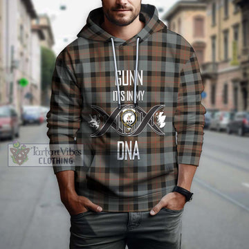 Gunn Weathered Tartan Hoodie with Family Crest DNA In Me Style