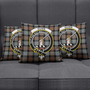 Gunn Weathered Tartan Pillow Cover with Family Crest