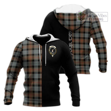 Gunn Weathered Tartan Knitted Hoodie with Family Crest and Half Of Me Style