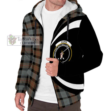 Gunn Weathered Tartan Sherpa Hoodie with Family Crest Circle Style