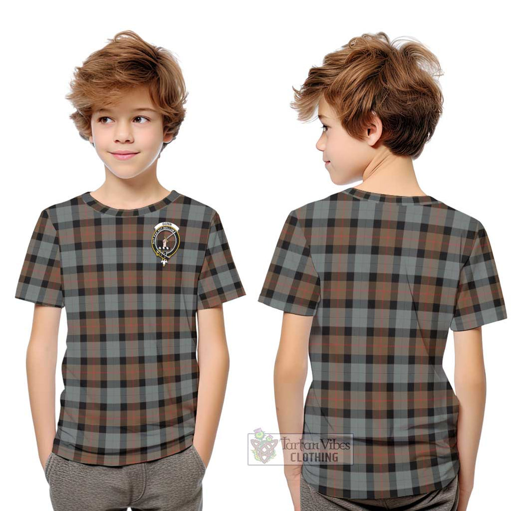 Gunn Weathered Tartan Kid T-Shirt with Family Crest Youth XL Size14 - Tartanvibesclothing Shop