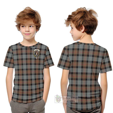 Gunn Weathered Tartan Kid T-Shirt with Family Crest