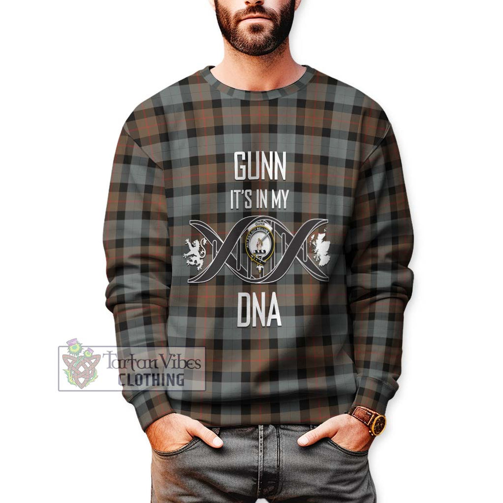 Gunn Weathered Tartan Sweatshirt with Family Crest DNA In Me Style Unisex - Tartanvibesclothing Shop