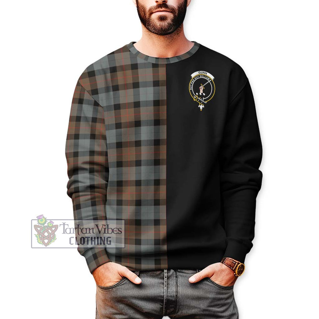 Gunn Weathered Tartan Sweatshirt with Family Crest and Half Of Me Style Unisex - Tartanvibesclothing Shop