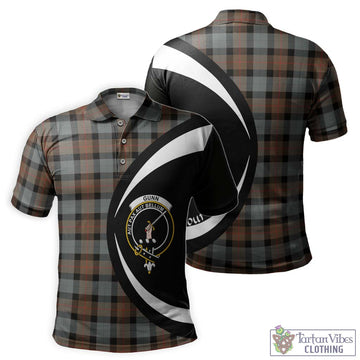 Gunn Weathered Tartan Men's Polo Shirt with Family Crest Circle Style